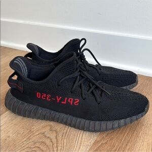 Yeezy boost 350 black red men sneakers